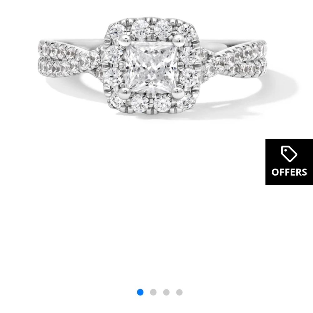 Elegant 10k White Gold Diamond Ring